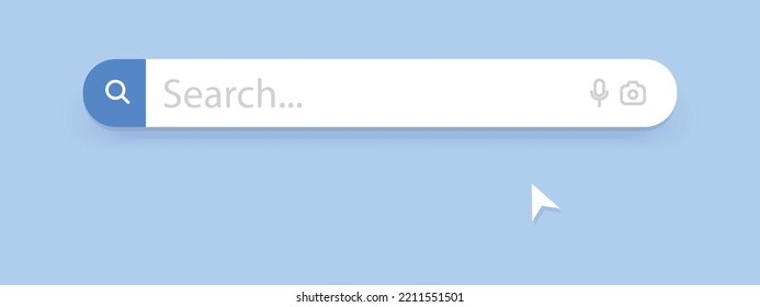 Search Bar Icon. Search Form With Shadow. Ready Search Bar For Web Design, App, Software And Interface Design. Address And Navigation Bar Icon. Vector Illustration