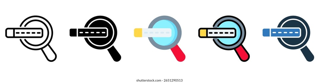 Search Bar Icon Multiple Style Vector Illustration
