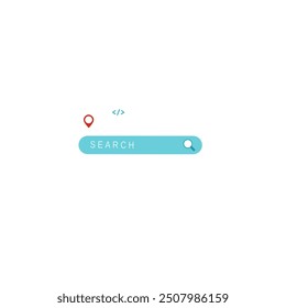 Search bar icon with navigation icon.Search bar with round corners. Internet browser engine with search box, address bar and text field.Internet browser search engine bar Vector illustration