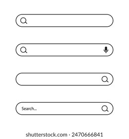 Search bar icon on line style. Browsing web concept