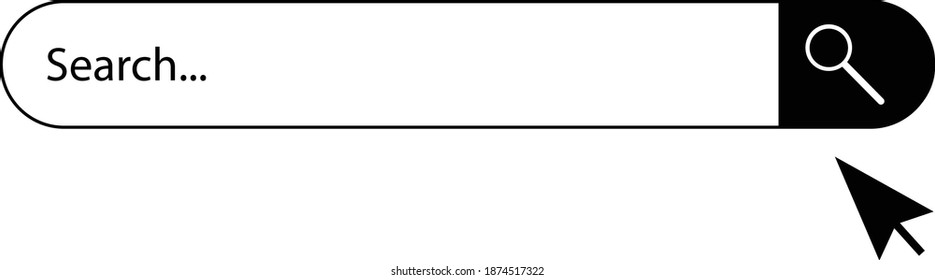 search bar icon on white background. flat style. search bar icon for your web site design, logo, app, UI. web search form and button with loupe sign.