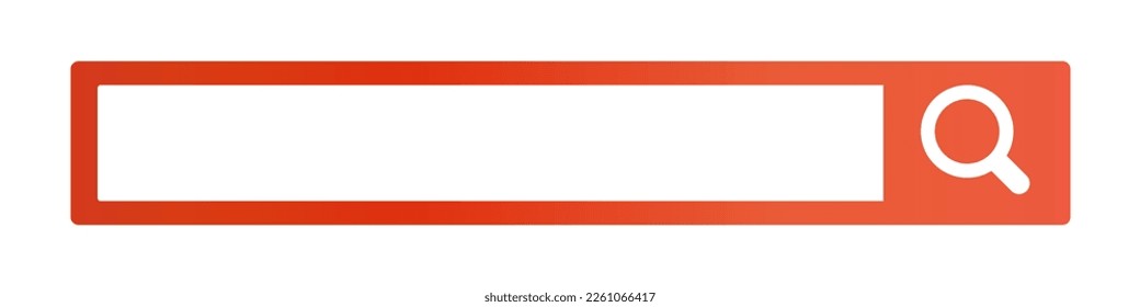 Icono de barra de búsqueda con degradado de color naranja. Vector.