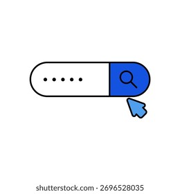 Search Bar icon outline editable stroke line drawing eps