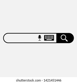 Search Bar Icon. SEO, Search Engine Optimization. Explore, Find Website. Look for Web Address.
