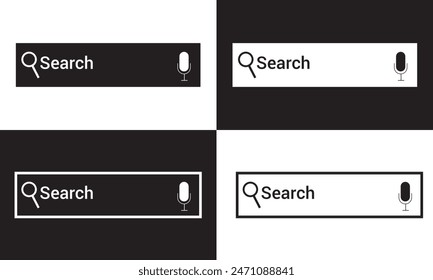 Search. Search bar icon. Search bar for ui. isolated on white and black background. EPS 10