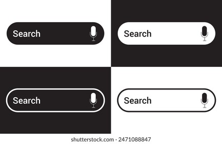 Search. Search bar icon. Search bar for ui. isolated on white and black background. EPS 10