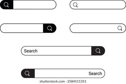 Search bar icon vector art,  web design symbols.