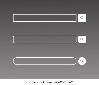 Search Bar Icon Vector in Line Style. Website Box Vector Set Collection