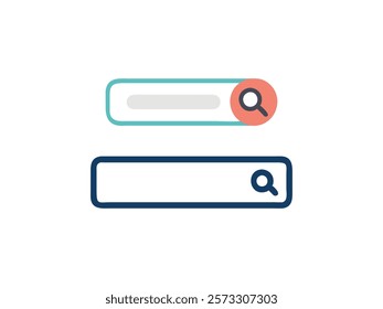 Search bar icon vector for Web UI design project  or  magnifying glass and microphone icon for voice search.