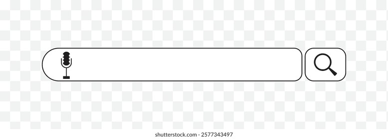 Search bar icon with and voice search button. Search tool Vector design.