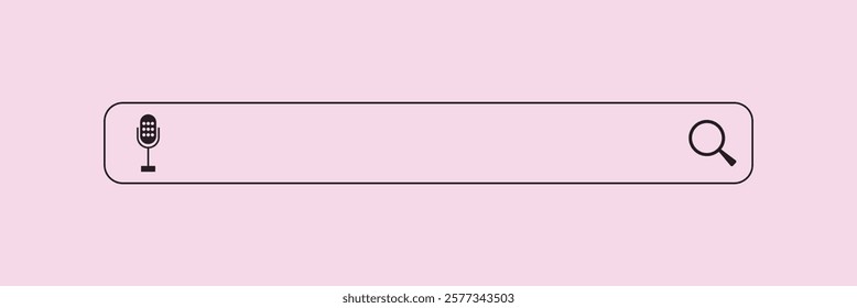 Search bar icon with and voice search button. Search tool Vector design.