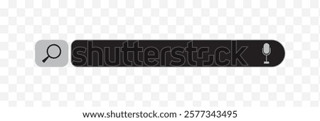 Search bar icon with and voice search button. Search tool Vector design.