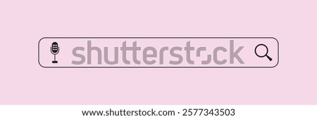 Search bar icon with and voice search button. Search tool Vector design.