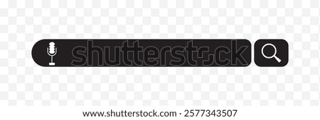 Search bar icon with and voice search button. Search tool Vector design.