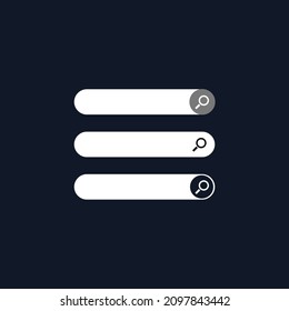 Search bar with icon, without placeholder. HTML template element. User interface for the website and application. Vector illustration.