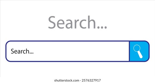 Search bar icons. Blank search bar icon for website. Empty template search bar for browser. Vector illustration.