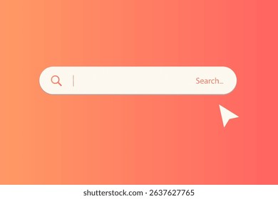Search bar interface design with soft colors and cursor on a gradient background. Search bar for user interface. Stock Vector - Powered by Shutterstock - Get 15% off with code: PIKWIZARD15