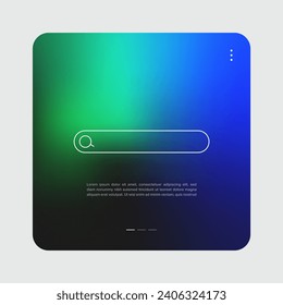 Search bar interface with gradient background. Pop up window vector illustration.