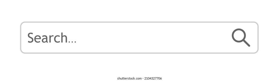 Search Bar. Internet Box For Url, Research, Link. Modern Search Bar With Shadow For Web Browser. 3d Template With Button And Magnifying Glass For Website Address. Vector.