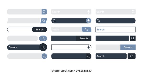 Search bar. Internet browser items ui design templates domain find boxes in modern clean style color search bar garish vector pictures