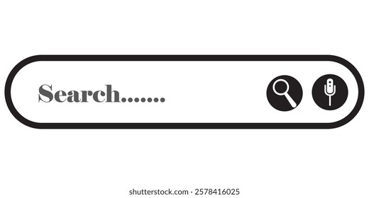 Search bar. Internet search engine website blank search field. design eps 10