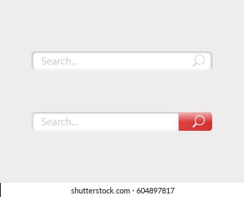 Search Bar Isolated On Grey Background. Vector Template For Internet Searching. Web-surfing Interface