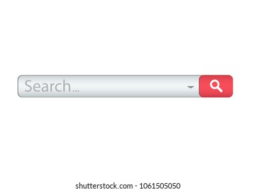 Search bar isolated on white background. Vector template for internet searching. Web-surfing interface.