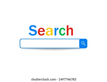 Search bar with line for address. Search line for advertising on internet page.Template of web search bar. vector illustration