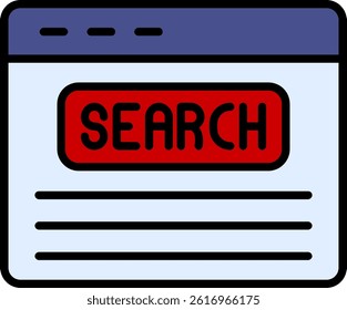 Search Bar Line Filled Vector Icon Design