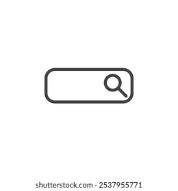 Search Bar line icon. linear style sign for mobile concept and web design. An input field for searching content outline vector icon. Symbol, logo illustration. Vector graphics