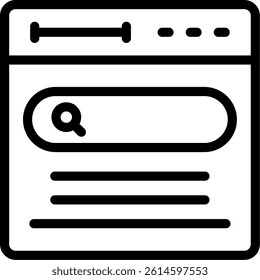 Search Bar Line Vector Icon Design