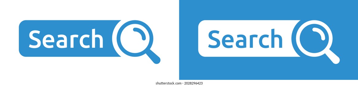 Search bar with magnify glass icon vector illustration. Web search bars set