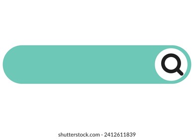 Search bar with magnifying glass, flat design. Vector illustration.