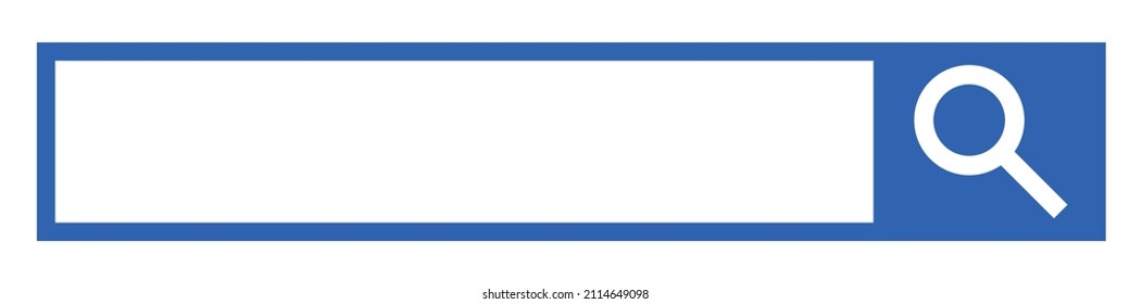 Search bar and magnifying glass. Internet search, web search. Copy space box. Vector.