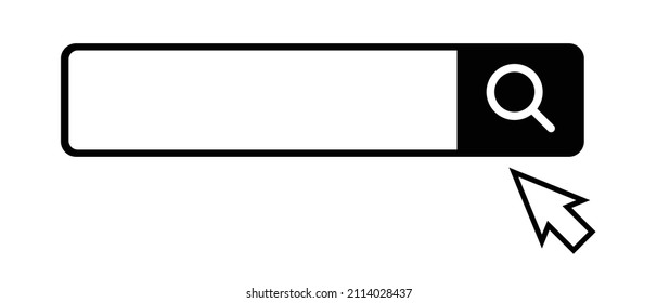 Search bar and mouse cursor. Internet search vectors.