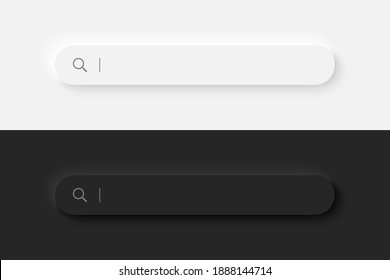 Search Bar. Neumorphism Design. 3d Rendering. Web Search Button Concept. Search Window With Shadow. Vector Illustration