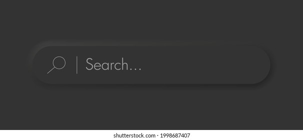 Search bar. Neumorphism design. Search window with shadow. Vector illustration