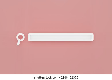 search bar on pink background. minimal blank web search. 3d rendering