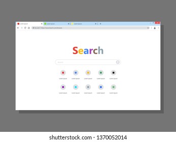 Search Bar on Web Browser Online Illustration Vector