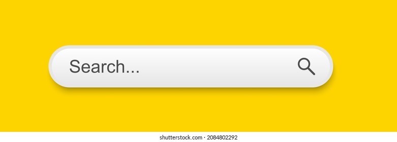 Search bar on yellow background ui template - Vector