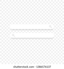 Search bar pair with transparent shadow icon white color minimalist flat vector