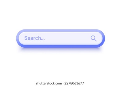 Search bar. Realistic 3d design In plastic cartoon style. Icon isolated on white background. Modern vector illustration.