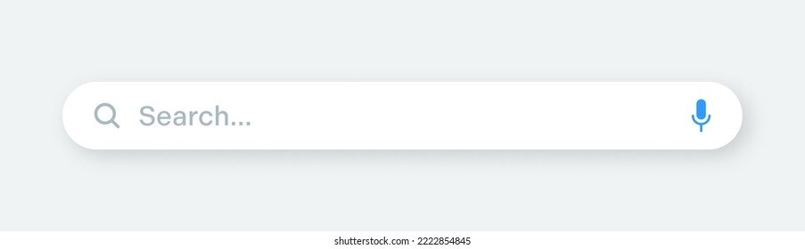 Suchleiste mit runden Ecken. Internet-Browser-Engine mit Suchfeld, Adressleiste und Textfeld. UI-Design, Website-Interface-Element mit Web-Icons und Drucktaste. Vektorgrafik