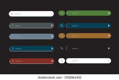 Search Bar. Searching Internet Field, Website Ui Bars With Shadows And Empty Online Search Engine Box With Button Vector Computer Address Symbol Of Text Web Form Templates