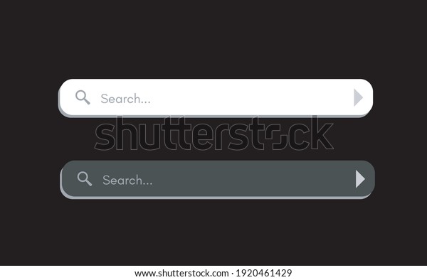 Search bar. Searching\
internet field, website ui bars with shadows and empty online\
search engine box with button vector computer address symbol of\
text web form templates