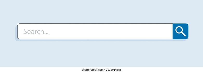 Search bar. Searching panel flat design. Online browser search box mockup.