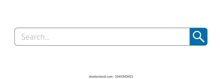 Search bar. Searching panel flat design. Online browser search box mockup.