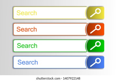 Search bar, set of search template isolated on white background. Vector element design