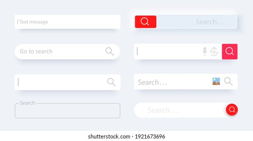 Search bar. Set Search bar vector element design, set of search boxes ui template isolated on gray background. Search Address and navigation bar icon. Vector illustration