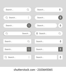 Search Bar Set for Website on White. Vector